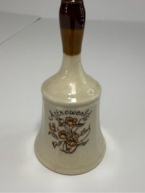 Astroworld Ceramic Bell in Cream and Brown - Decorative Home Accent
